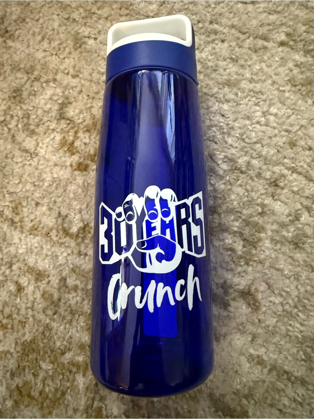 NEW Crunch Fitness 30 Years Crunch Blue Water Bottle BPA Free 9.5”